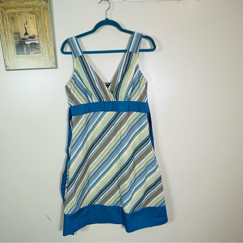 Patagonia Blue and Green Striped Backless Dress